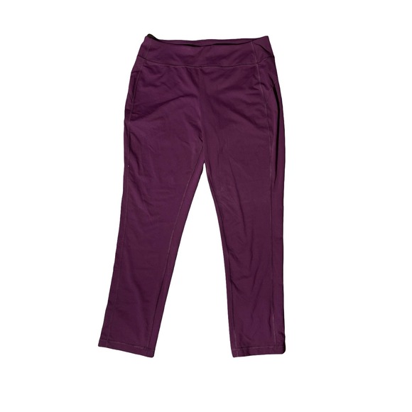 Duluth Trading Co No-Yank Purple Leggings Womens L x 31 Activewear Pockets - Picture 9 of 9